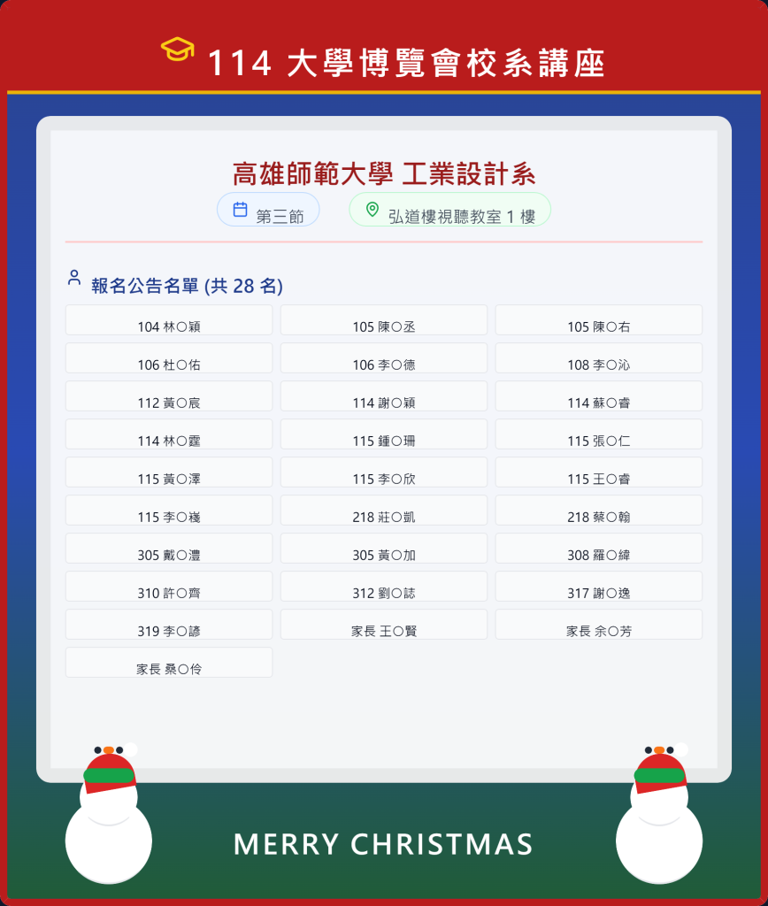 工業設計系名單